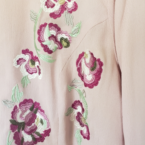 Nanette Lepore Pink Mock Neck Embroidered Dress - Picture 8 of 15